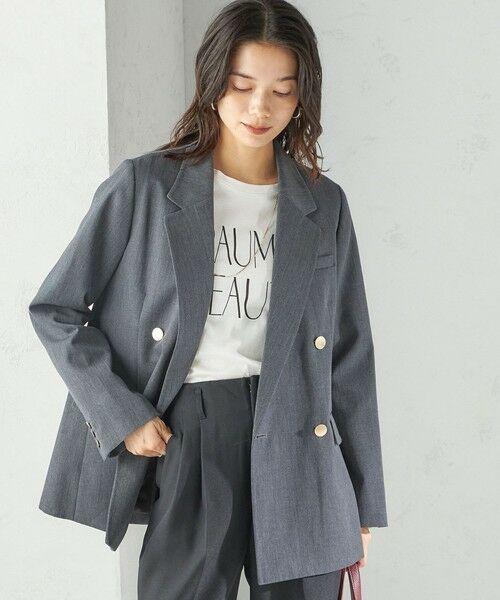 SHIPS / シップス テーラードジャケット | 《一部追加予約》ウール ギャバジン ダブル ブレスト ジャケット | 詳細4