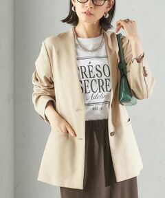 SHIPS / シップス ノーカラージャケット | 《一部追加予約》〈手洗い可能〉TUMUGITO(R) シャーク ツイード カラーレス ジャケット