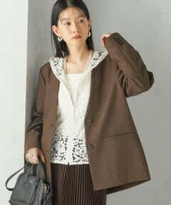 ノーカラージャケット（条件：ブラウン系、予約商品