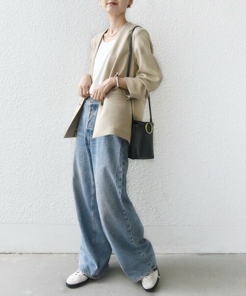 SHIPS / シップス ノーカラージャケット | 《一部追加予約》〈手洗い可能〉TUMUGITO(R) シャーク ツイード カラーレス ジャケット | 詳細10