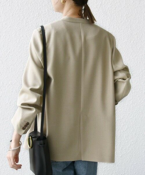 SHIPS / シップス ノーカラージャケット | 《一部追加予約》〈手洗い可能〉TUMUGITO(R) シャーク ツイード カラーレス ジャケット | 詳細13