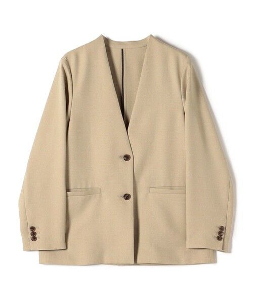 SHIPS / シップス ノーカラージャケット | 《一部追加予約》〈手洗い可能〉TUMUGITO(R) シャーク ツイード カラーレス ジャケット | 詳細15