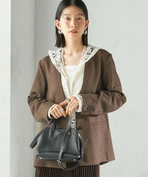 SHIPS / シップス ノーカラージャケット | 《一部追加予約》〈手洗い可能〉TUMUGITO(R) シャーク ツイード カラーレス ジャケット | 詳細21