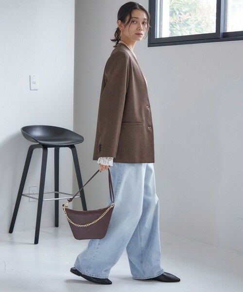 SHIPS / シップス ノーカラージャケット | 《一部追加予約》〈手洗い可能〉TUMUGITO(R) シャーク ツイード カラーレス ジャケット | 詳細28