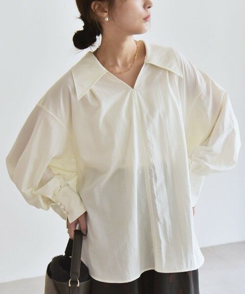 SHIPS / シップス シャツ・ブラウス | quaranciel: ナイロン タスラン ビッグカラー シャツ ブラウス | 詳細4