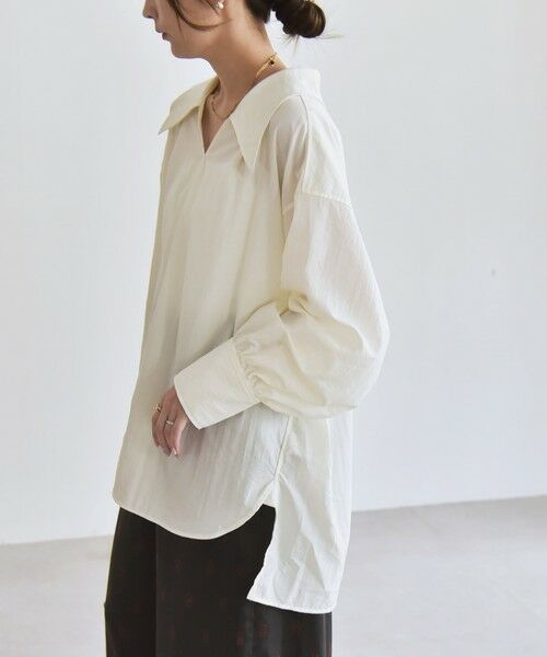 SHIPS / シップス シャツ・ブラウス | quaranciel: ナイロン タスラン ビッグカラー シャツ ブラウス | 詳細5