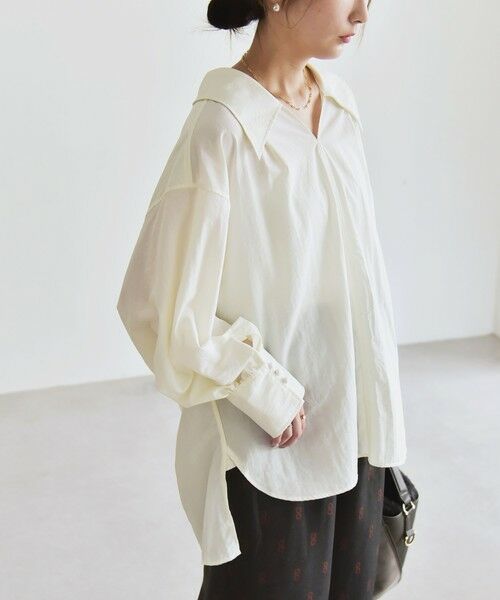 SHIPS / シップス シャツ・ブラウス | quaranciel: ナイロン タスラン ビッグカラー シャツ ブラウス | 詳細7