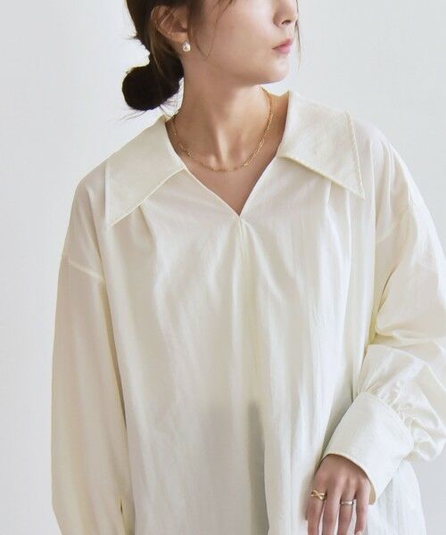 SHIPS / シップス シャツ・ブラウス | quaranciel: ナイロン タスラン ビッグカラー シャツ ブラウス | 詳細9