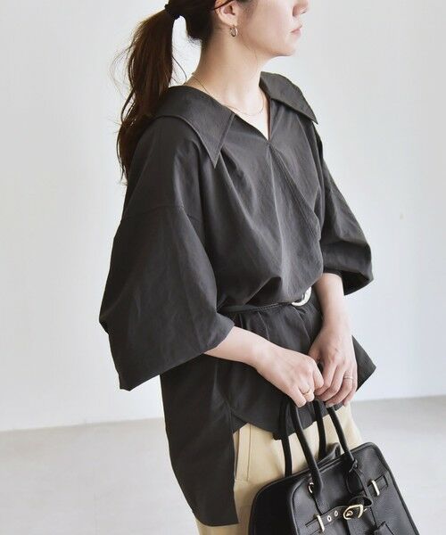 SHIPS / シップス シャツ・ブラウス | quaranciel: ナイロン タスラン ビッグカラー シャツ ブラウス | 詳細15