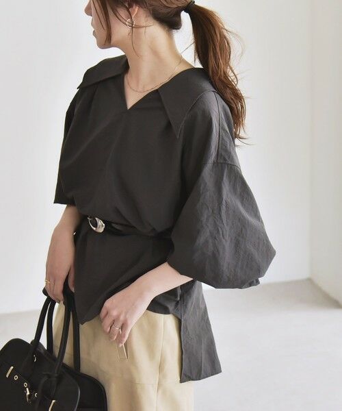 SHIPS / シップス シャツ・ブラウス | quaranciel: ナイロン タスラン ビッグカラー シャツ ブラウス | 詳細18