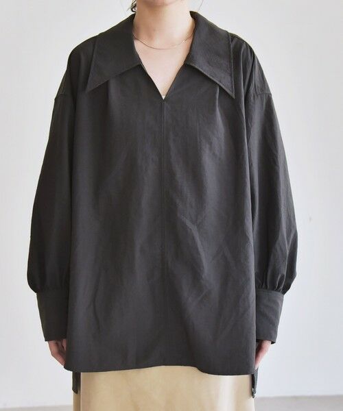 SHIPS / シップス シャツ・ブラウス | quaranciel: ナイロン タスラン ビッグカラー シャツ ブラウス | 詳細26