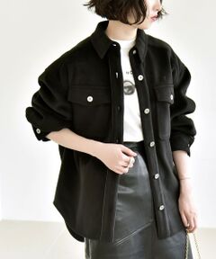 SHIPS / シップス その他アウター | quaranciel: ジャージー メルトン パイピング CPO ビッグ シャツ ジャケット