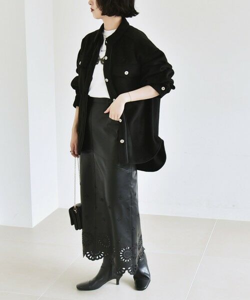 SHIPS / シップス その他アウター | quaranciel: ジャージー メルトン パイピング CPO ビッグ シャツ ジャケット | 詳細1