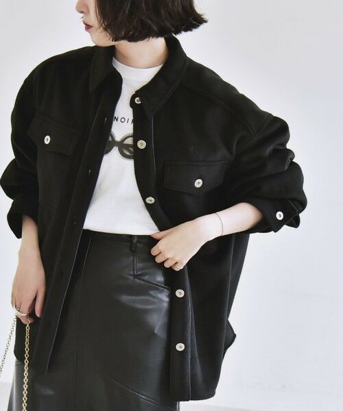 SHIPS / シップス その他アウター | quaranciel: ジャージー メルトン パイピング CPO ビッグ シャツ ジャケット | 詳細7