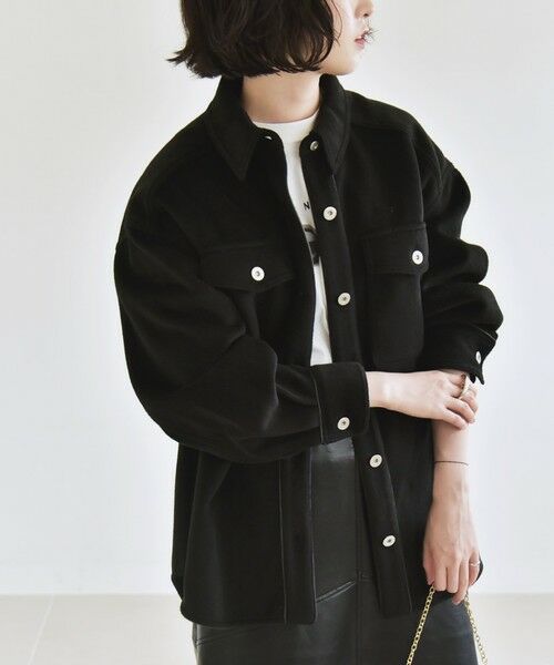 SHIPS / シップス その他アウター | quaranciel: ジャージー メルトン パイピング CPO ビッグ シャツ ジャケット | 詳細8