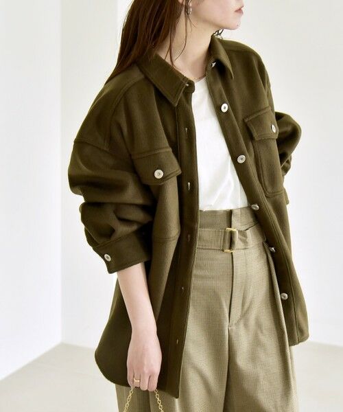 SHIPS / シップス その他アウター | quaranciel: ジャージー メルトン パイピング CPO ビッグ シャツ ジャケット | 詳細14