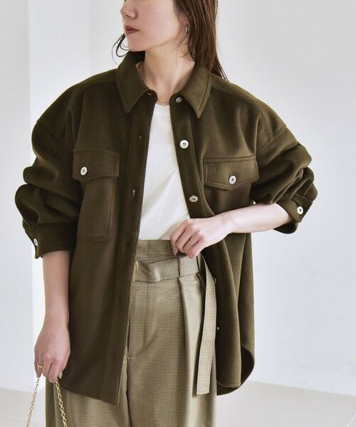 SHIPS / シップス その他アウター | quaranciel: ジャージー メルトン パイピング CPO ビッグ シャツ ジャケット | 詳細16