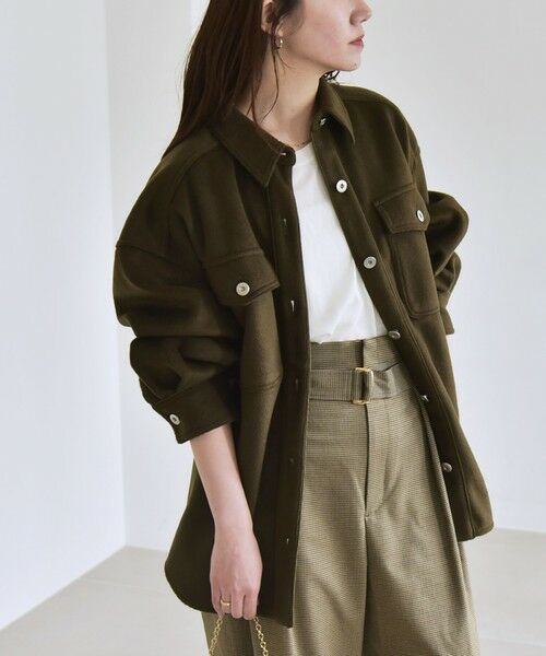 SHIPS / シップス その他アウター | quaranciel: ジャージー メルトン パイピング CPO ビッグ シャツ ジャケット | 詳細18