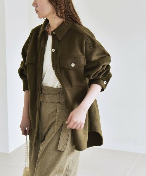 SHIPS / シップス その他アウター | quaranciel: ジャージー メルトン パイピング CPO ビッグ シャツ ジャケット | 詳細20