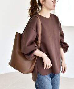 SHIPS / シップス スウェット | quaranciel:〈洗濯機可能〉ポンチ ボリュームスリーブ ビッグ スウェット プルオーバー