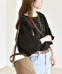 SHIPS / シップス Tシャツ | quaranciel:〈洗濯機可能〉ポリエステル ベロア リブ コクーン コンパクト プルオーバー