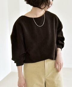 SHIPS / シップス Tシャツ | quaranciel:〈洗濯機可能〉ポリエステル ベロア リブ コクーン コンパクト プルオーバー