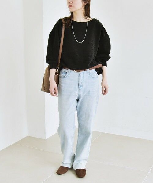 SHIPS / シップス Tシャツ | quaranciel:〈洗濯機可能〉ポリエステル ベロア リブ コクーン コンパクト プルオーバー | 詳細1