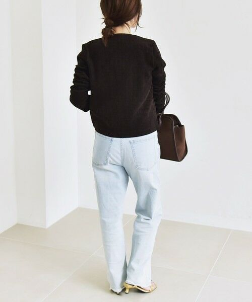 SHIPS / シップス カーディガン・ボレロ | quaranciel:〈洗濯機可能〉ポリエステル ベロア リブ コンパクト スナップ カーディガン | 詳細21