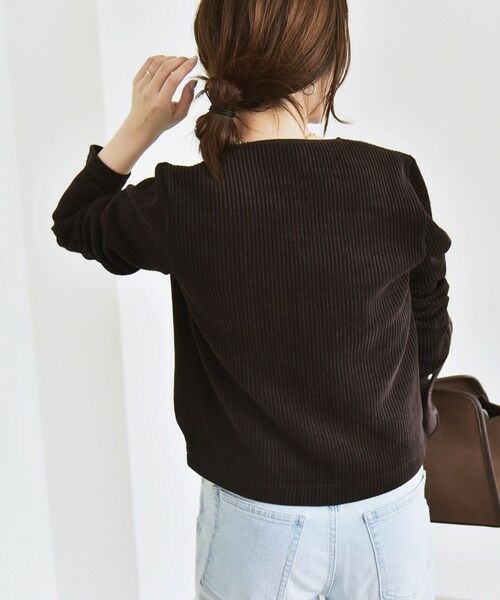 SHIPS / シップス カーディガン・ボレロ | quaranciel:〈洗濯機可能〉ポリエステル ベロア リブ コンパクト スナップ カーディガン | 詳細28