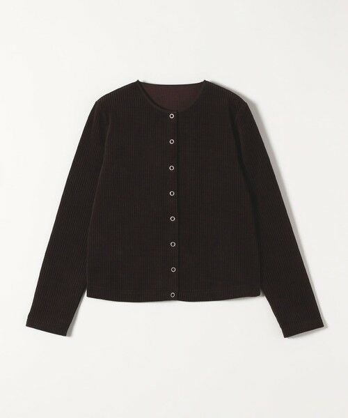 SHIPS / シップス カーディガン・ボレロ | quaranciel:〈洗濯機可能〉ポリエステル ベロア リブ コンパクト スナップ カーディガン | 詳細30