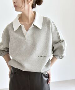 SHIPS / シップス スウェット | 《一部追加予約》quaranciel:〈洗濯機可能〉ポンチ ロゴプリント ポロ スウェット プルオーバー