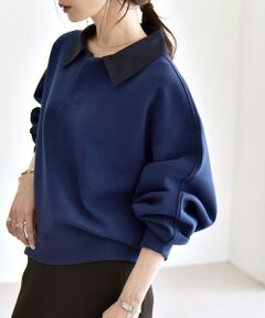 SHIPS / シップス スウェット | 《一部追加予約》quaranciel:〈洗濯機可能〉ポンチ ロゴプリント ポロ スウェット プルオーバー