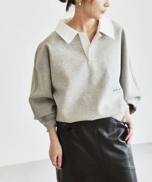 SHIPS / シップス スウェット | 《一部追加予約》quaranciel:〈洗濯機可能〉ポンチ ロゴプリント ポロ スウェット プルオーバー | 詳細3