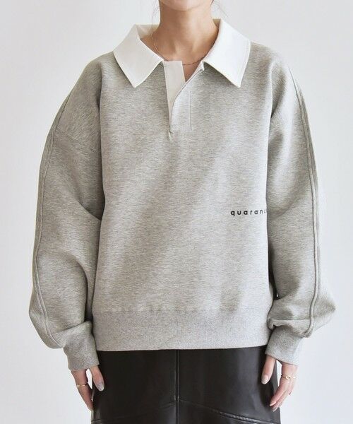 SHIPS / シップス スウェット | 《一部追加予約》quaranciel:〈洗濯機可能〉ポンチ ロゴプリント ポロ スウェット プルオーバー | 詳細15