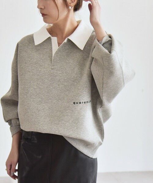 SHIPS / シップス スウェット | 《一部追加予約》quaranciel:〈洗濯機可能〉ポンチ ロゴプリント ポロ スウェット プルオーバー | 詳細5