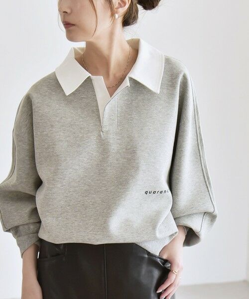 SHIPS / シップス スウェット | 《一部追加予約》quaranciel:〈洗濯機可能〉ポンチ ロゴプリント ポロ スウェット プルオーバー | 詳細6