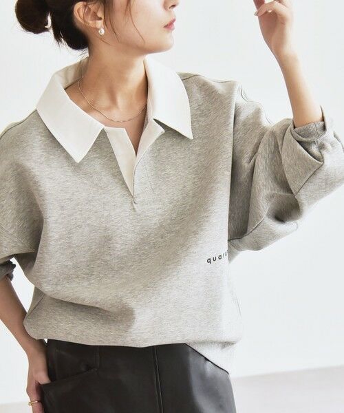SHIPS / シップス スウェット | 《一部追加予約》quaranciel:〈洗濯機可能〉ポンチ ロゴプリント ポロ スウェット プルオーバー | 詳細8