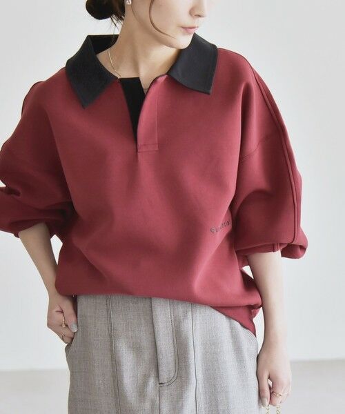 SHIPS / シップス スウェット | 《一部追加予約》quaranciel:〈洗濯機可能〉ポンチ ロゴプリント ポロ スウェット プルオーバー | 詳細26