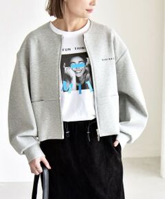 SHIPS / シップス スウェット | quaranciel:〈洗濯機可能〉ポンチ ロゴプリント スウェット ジップ ブルゾン カーディガン