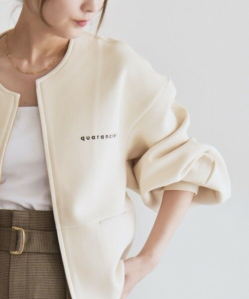 SHIPS / シップス スウェット | quaranciel:〈洗濯機可能〉ポンチ ロゴプリント スウェット ジップ ブルゾン カーディガン | 詳細10