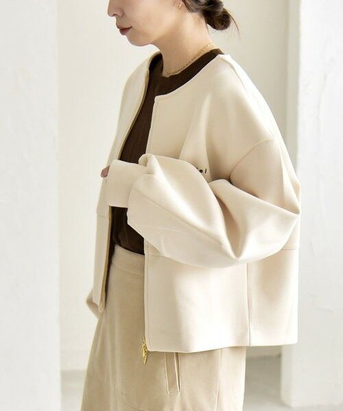 SHIPS / シップス スウェット | quaranciel:〈洗濯機可能〉ポンチ ロゴプリント スウェット ジップ ブルゾン カーディガン | 詳細4