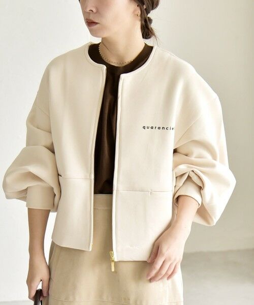 SHIPS / シップス スウェット | quaranciel:〈洗濯機可能〉ポンチ ロゴプリント スウェット ジップ ブルゾン カーディガン | 詳細6