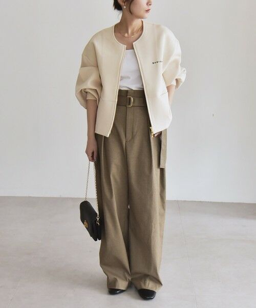 SHIPS / シップス スウェット | quaranciel:〈洗濯機可能〉ポンチ ロゴプリント スウェット ジップ ブルゾン カーディガン | 詳細8