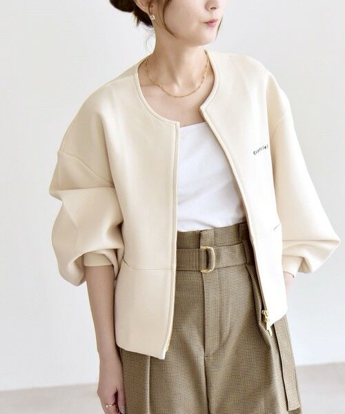 SHIPS / シップス スウェット | quaranciel:〈洗濯機可能〉ポンチ ロゴプリント スウェット ジップ ブルゾン カーディガン | 詳細9