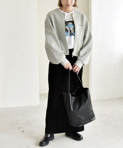 SHIPS / シップス スウェット | quaranciel:〈洗濯機可能〉ポンチ ロゴプリント スウェット ジップ ブルゾン カーディガン | 詳細14