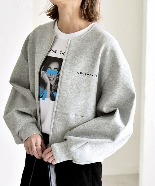 SHIPS / シップス スウェット | quaranciel:〈洗濯機可能〉ポンチ ロゴプリント スウェット ジップ ブルゾン カーディガン | 詳細17