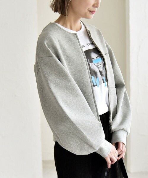 SHIPS / シップス スウェット | quaranciel:〈洗濯機可能〉ポンチ ロゴプリント スウェット ジップ ブルゾン カーディガン | 詳細18