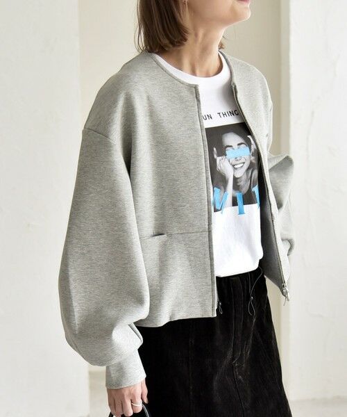 SHIPS / シップス スウェット | quaranciel:〈洗濯機可能〉ポンチ ロゴプリント スウェット ジップ ブルゾン カーディガン | 詳細19