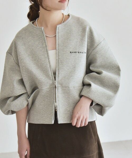 SHIPS / シップス スウェット | quaranciel:〈洗濯機可能〉ポンチ ロゴプリント スウェット ジップ ブルゾン カーディガン | 詳細22