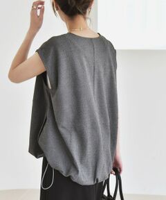 tシャツ quaranciel:「手洗い可能」カット ジョーゼット ドロスト ジップ ベスト レディース quaranciel:〈手洗い可能〉カット ジョーゼット ドロスト ジップ